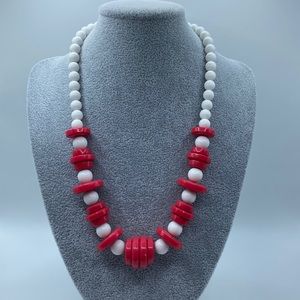 Pink and White Costume Necklace